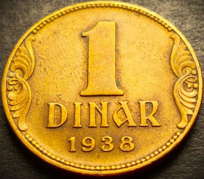 Moneda istorica 1 DINAR - YUGOSLAVIA, anul 1938 * cod 3617 foto