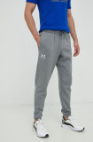 Under Armour pantaloni de trening barbati, culoarea gri, neted