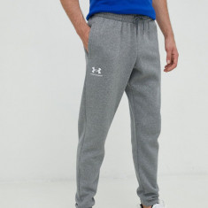 Under Armour pantaloni de trening barbati, culoarea gri, neted