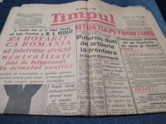 ZIARUL TIMPUL 8 SEPTEMBRIE 1939 foto