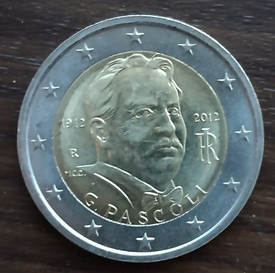 Moneda Italia - 2 Euro 2012 - Giovanni Pascoli foto