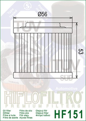 Filtru Ulei HF151 Hiflofiltro Aprilia BMW Bombardier Husqvarna KTM Cod Produs: MX_NEW HF151 foto