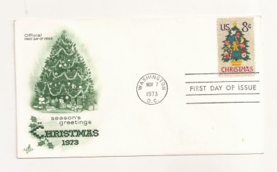 P7 FDC SUA- Christmas -First day of Issue, necirc. 1973 foto