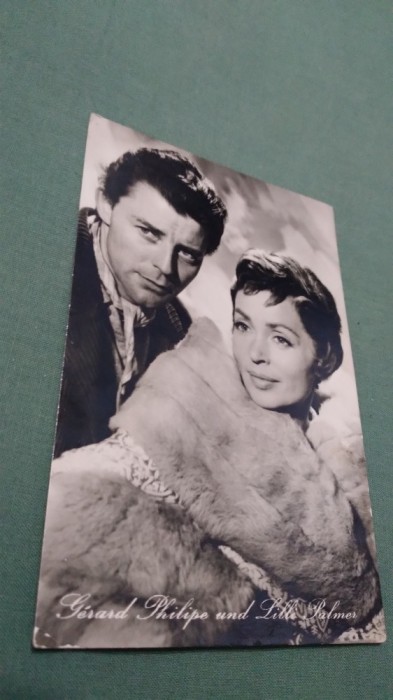 FOTO TIP CARTE POSTALA GERARD PHILIPR /LILLI PALMER