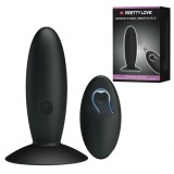 Cumpara ieftin Plug anal electric PRETTY LOVE, cu telecomanda, din silicon, cu 12 functii de vibrare, negru