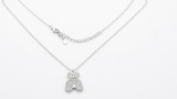 Lantisor din argint 925 cu pandantiv Ursulet pavat cu cristale si mini perle