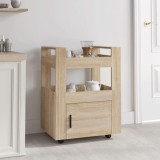 VidaXL Cărucior de bucătărie stejar sonoma 60x45x80 cm lemn prelucrat