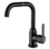 Baterie Monocomanda Lavoar Bucatarie Pipa Pivotanta Aliaj Negru Cartus Ceramic Inox Satinat Rece Calda, Korman Technik