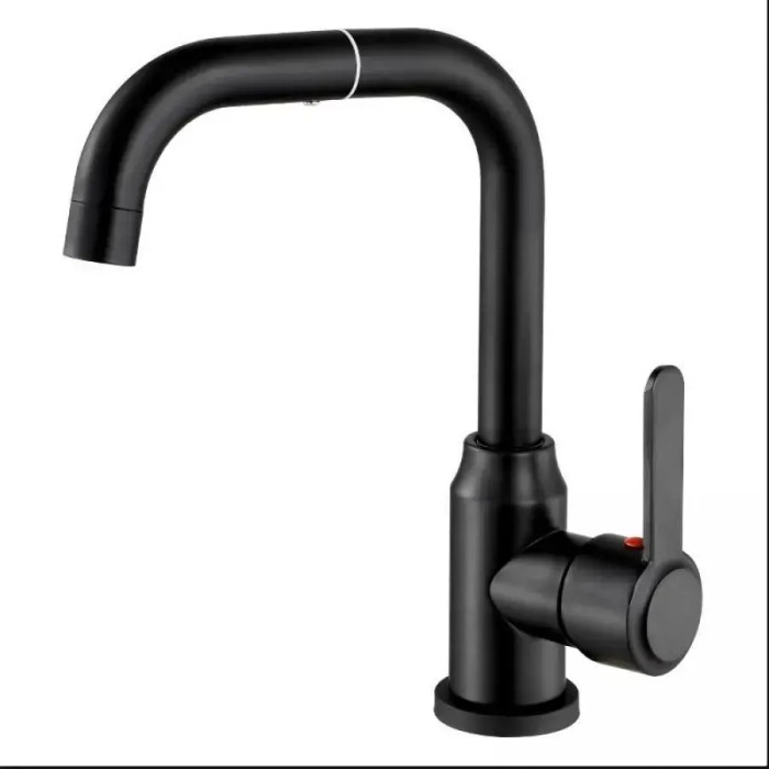 Baterie Monocomanda Lavoar Bucatarie Pipa Pivotanta Aliaj Negru Cartus Ceramic Inox Satinat Rece Calda
