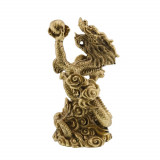 Statueta feng shui dragon ridicat cu perla din rasina 10cm, Stonemania Bijou