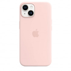 Husa de protectie Apple Silicone Case with MagSafe pentru iPhone 14, Chalk Pink