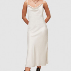 AllSaints rochie culoarea alb, midi, drept