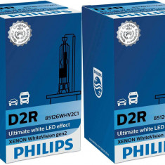 Set 2 Buc Bec Xenon Philips D2R 35W 85V P32d-3 White Vision 85126WHV2C1