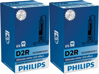 Set 2 Buc Bec Xenon Philips D2R 35W 85V P32d-3 White Vision 85126WHV2C1 foto