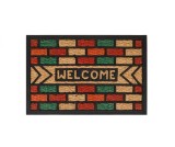 Covoras pentru usa, multicolor cu mesaj, 60x40 cm