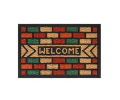 Covoras pentru usa, multicolor cu mesaj, 60x40 cm foto