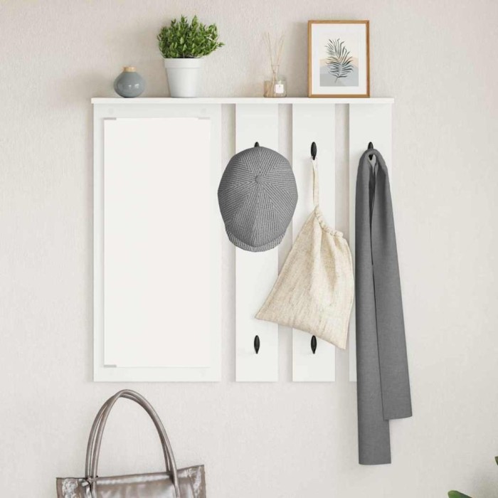 vidaXL Răcător de paltoane montat pe perete Alb 84 x 10 x 80 cm 874491