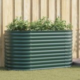 Cumpara ieftin Strat &icirc;nălțat de grădină Verde 160 x 80 x 81 cm Oțel