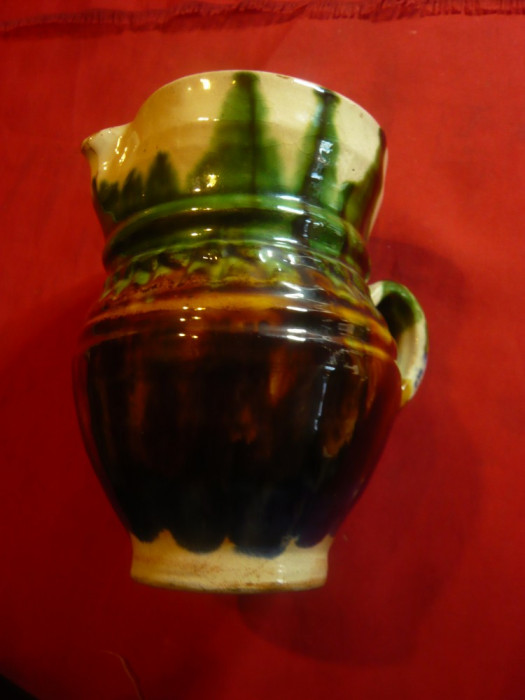Ulcica ceramica Romania- smaltuita ,colorit frumos , h=11,2cm