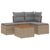 Cumpara ieftin Patio Sofa Set 5-Locuri Amestec de bej si gri deschis