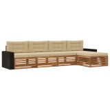 vidaXL Set de canapele de exterior 5 pcs Natural și Bej Poliester 3383246