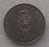 P2. PORTUGALIA 25 ESCUDOS 1981 Zarco, Regiao Autonoma da Madeira **, Europa, Nichel