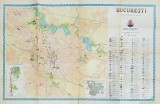 BUCURESTI , HARTA TURISTICA , EDITATA DE OFICIUL NATIONAL DE TURISM &#039; CARPATI &#039; , 1957