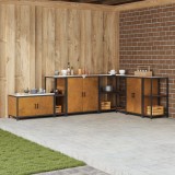 vidaXL Raft de depozitare pentru bucătărie Ruginit 60 x 50 x 92 cm