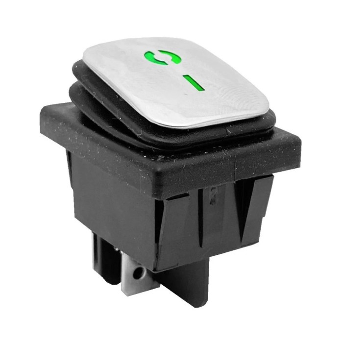 Intrerupator CR 41x38x28mm ON-OFF 16A 250Vac verde iluminat IP65