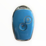 Husa TPU Cheie Dacia Logan 1 2004-2012, Sandero, Duster, 2 Butoane, Gri Albastrui cu contur auriu AutoProtect KeyCars, Oem