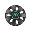 Set 4 Capace Roti potrivite jantelor de 16 inch, pentru Skoda Verde model Ares Black, Autohelix MSA