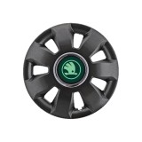 Set 4 Capace Roti potrivite jantelor de 16 inch, pentru Skoda Verde model Ares Black