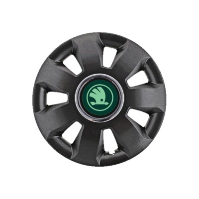 Set 4 Capace Roti potrivite jantelor de 16 inch, pentru Skoda Verde model Ares Black foto