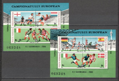 Romania.1988 C.E. de fotbal GERMANIA-Bl. YR.867 foto