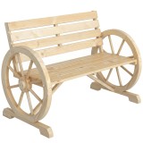 Outsunny Banca Country Fonta 127&times;60&times;85 cm &ndash; 2‑locuri cu Cotiere Rotative Neagra | Aosom Romania