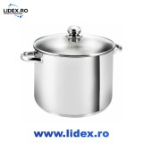 Oala din inox cu capac din sticla Grunberg GR2122, Capacitate 6.5L