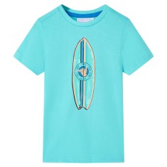 Tricou pentru copii cu m&acirc;neci scurte, turcoaz, 104