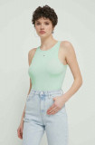 Tommy Jeans top femei, culoarea verde DW0DW17382