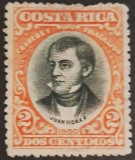 Costa Rica &ndash; Marcă 2 centimos &bdquo;Juan Mora F.&rdquo;, 1900, stare bună, obliterată
