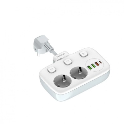 Prelungitor tip priza cu protectie Serioux Quick Charge 3.0, foto