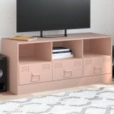 VidaXL Comodă TV, roz, 99x39x44 cm, oțel