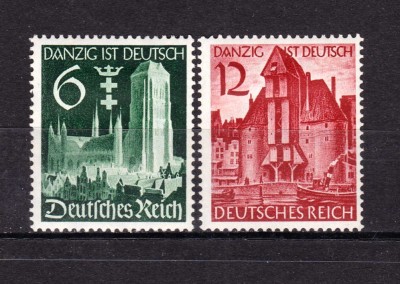 ✅ (S40) Germania Reich 1938 &amp;quot; Anexarea Danzig &amp;quot; ,serie Mi.714/715 , MH foto