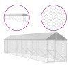 Padoc exterior cu acoperis argintiu 2x14x2,5 m otel galvanizat