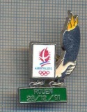 AX 389 INSIGNA SPORTIVA - OLIMPICA -ALBERTVILLE &#039;92 -FLACARA OLIMPICA ROUEN 1991