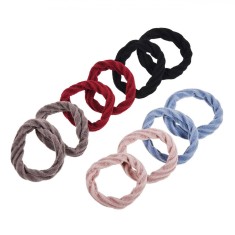 Set Elastice Păr, Model Frotte, Multicolor, 10 Bucăți