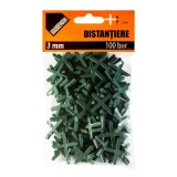 Distantiere pentru placi ceramice, Baudeman, rost 3 mm, set 100 bucati