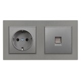 Priză combinată Leziter Nova 16A 250V UTP RJ-45, alb, &icirc;ncastrată, IP20