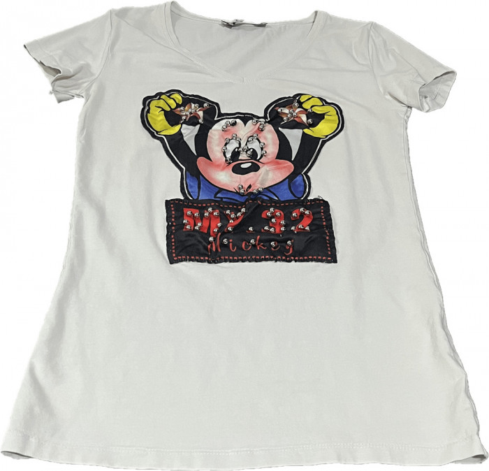 Tricou dama, culoarea alb , model cu Mickey , marimea S