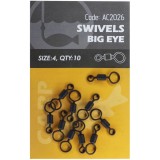 Vartej Orange Swivels Negru Mat Ochet Mare, No.4, 10buc/pac