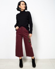 Pantaloni trei sferturi cu broderie 22AXE01169 foto
